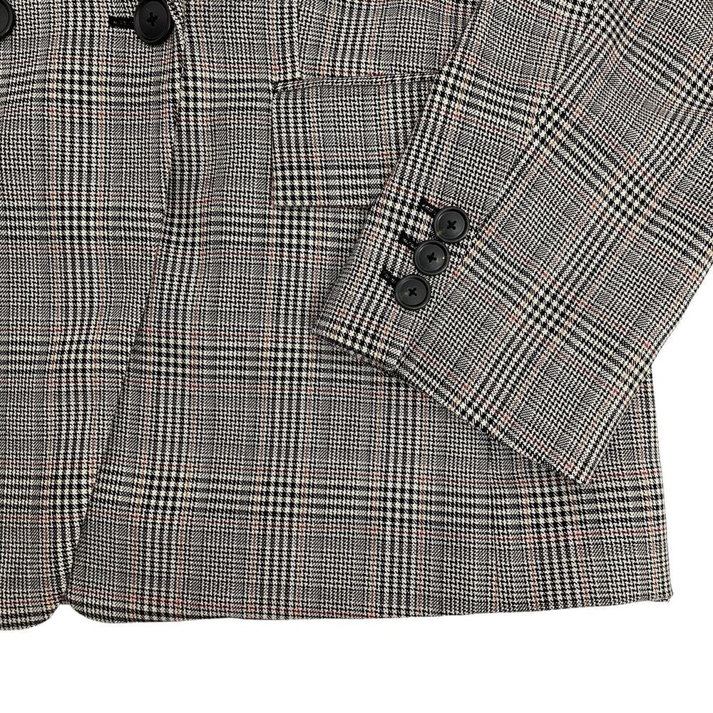 FRAME Double Breasted Plaid Check Multi Boyfriend Blazer Jacket Oversized Preppy - Picture 7 of 9